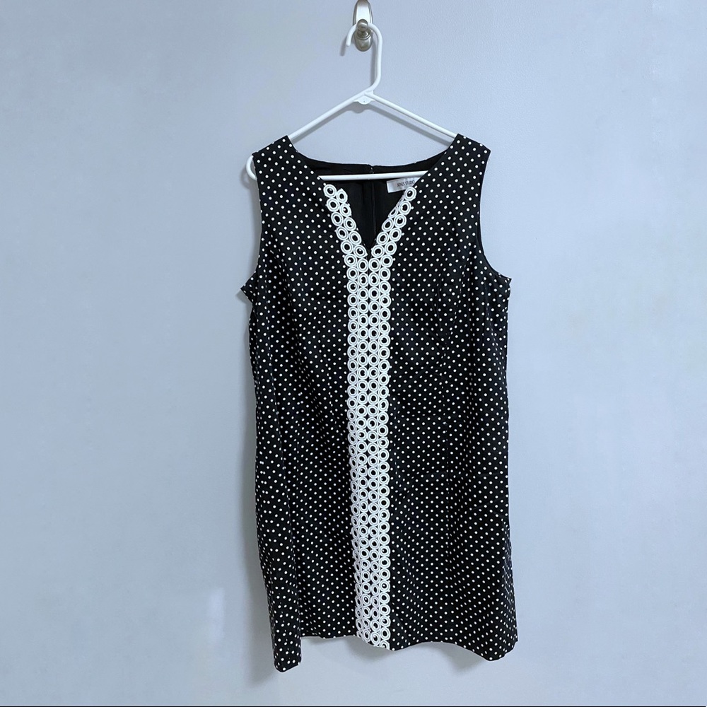 Jones Studio Polka Dot Shift Dress